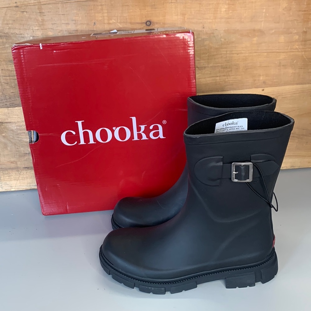 NWT Women’s Chooka Rain Boot Waterproof Memory Foam Black
